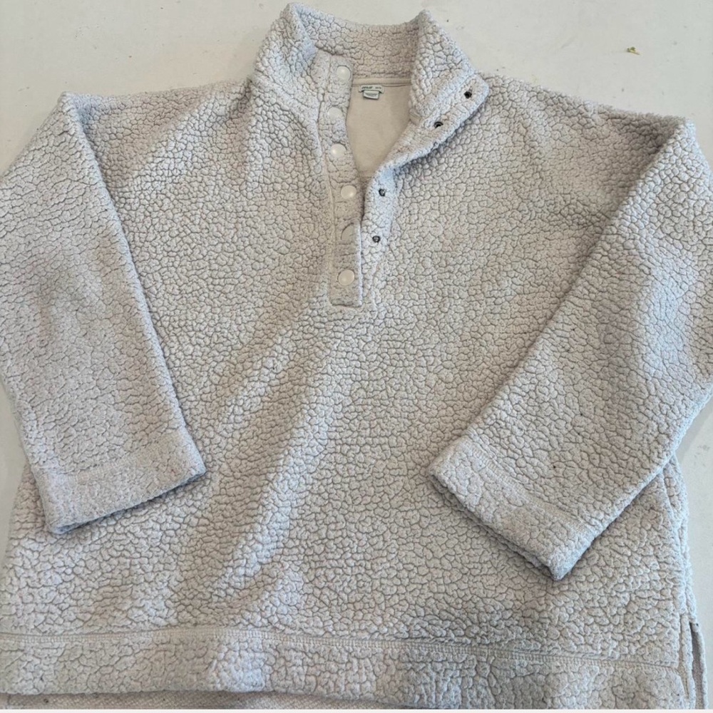 Aerie Cream Sherpa Button-Up